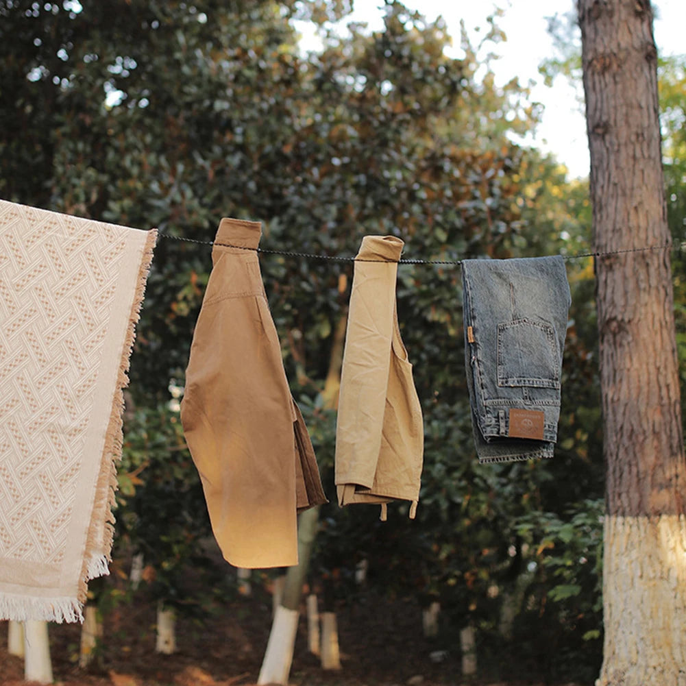 Camping Stretch Clothesline With Clips For Travel Laundry