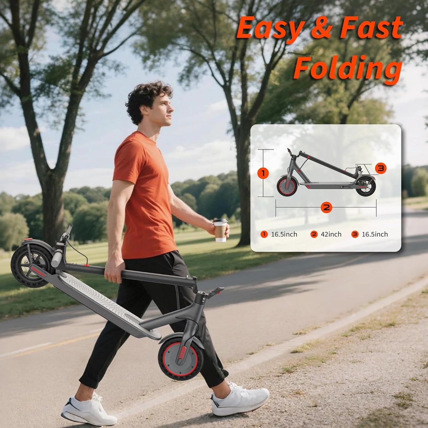 AOVOPRO ES80 Electric Scooter 350W Max Speed 19mph Foldable