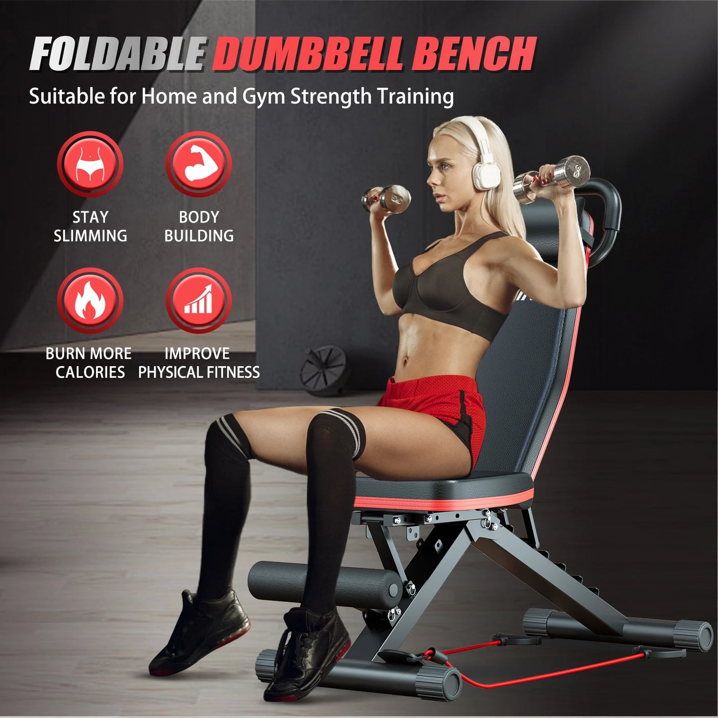 14 In 1 Foldable Dumbbell Bench With 1000 Lb Capacity For Full Body Workout
