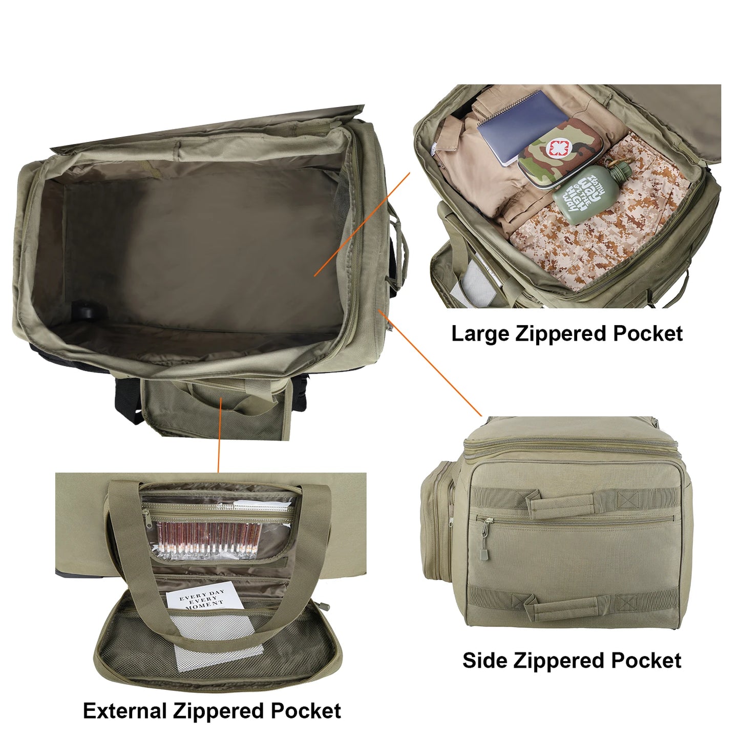 LQARMY Outdoor Trolley Travel Bag Waterproof Nylon