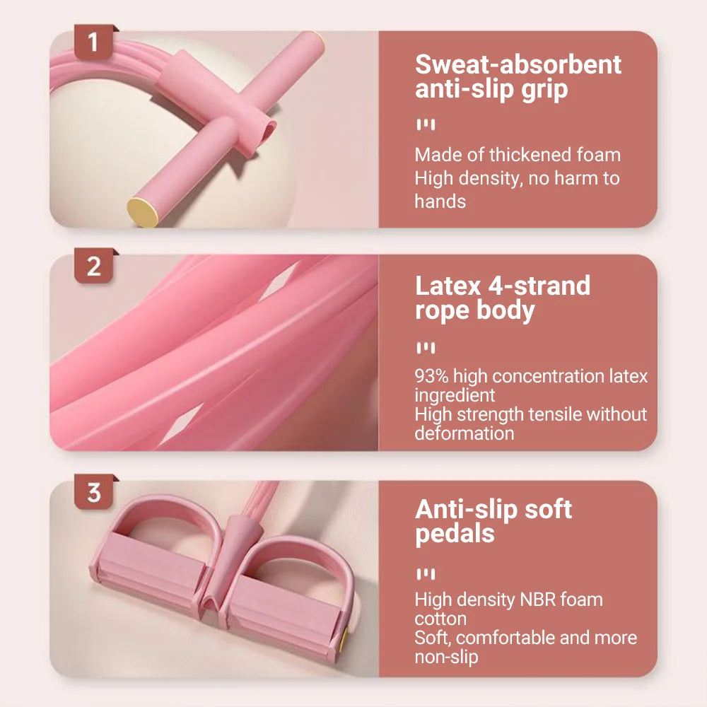 Six-Tube Resistance Band Set With Pedal Exerciser For Full Body
