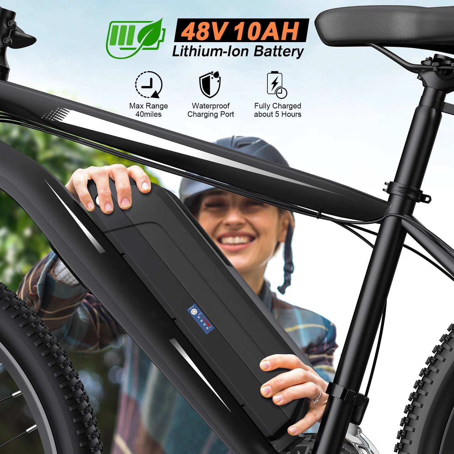Vivi Electric Bike With Removable Battery 500W Peak Motor