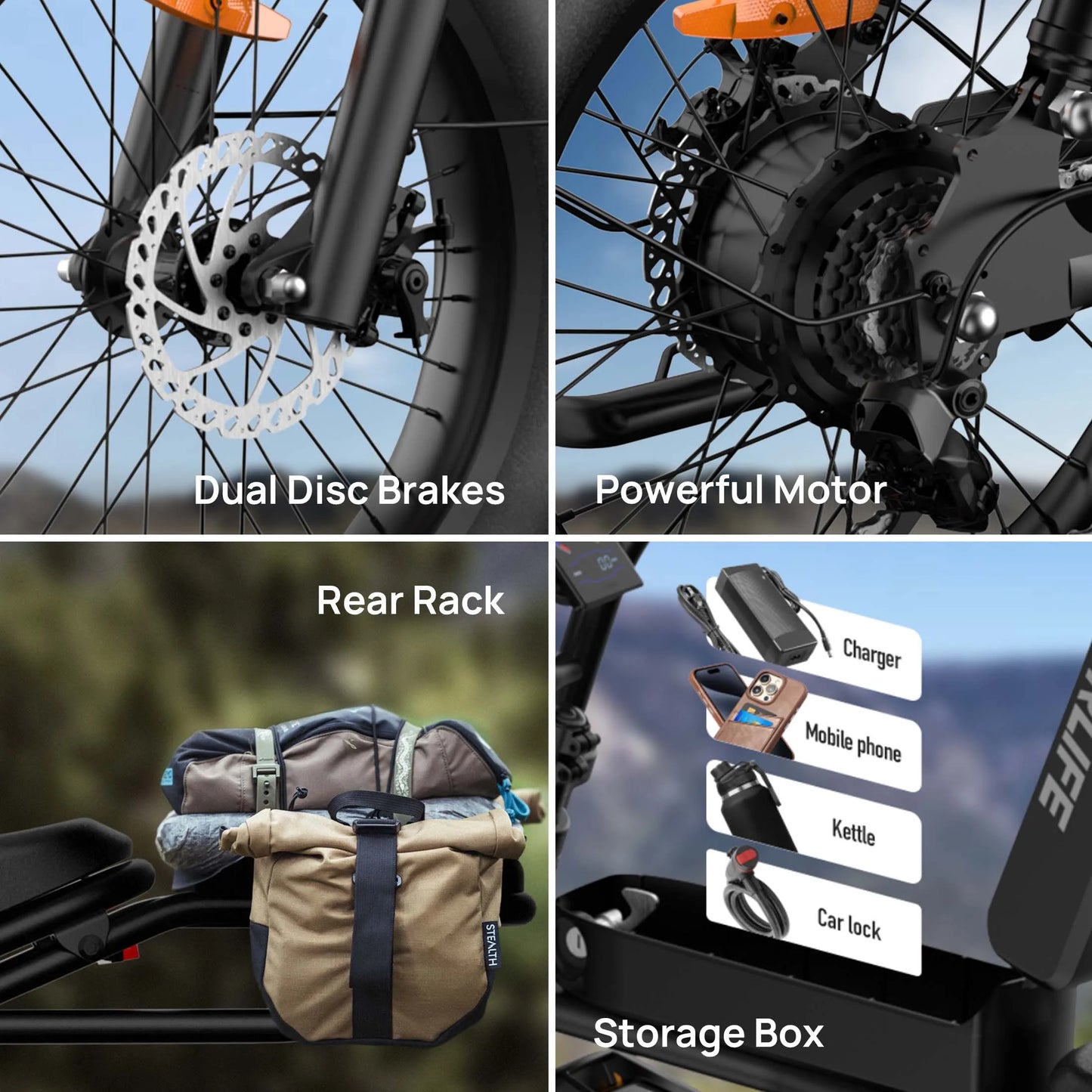 URLIFE T2 1500W Electric Fat Tire Bike 28MPH Range