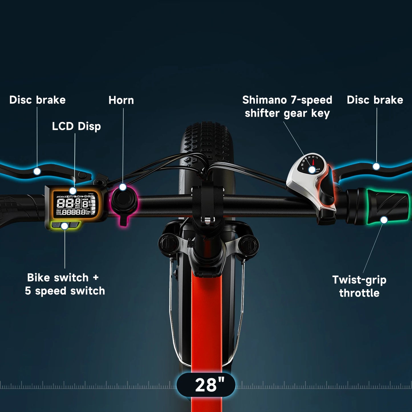 CYBERVELO Mars700 1000W Electric Fat Tire Bike All Terrain
