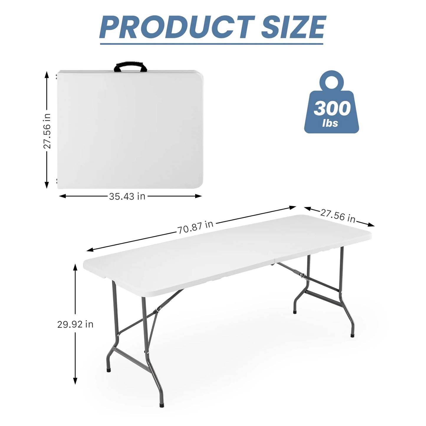 JHK Portable Folding Outdoor Camping Table With Carrying Handle