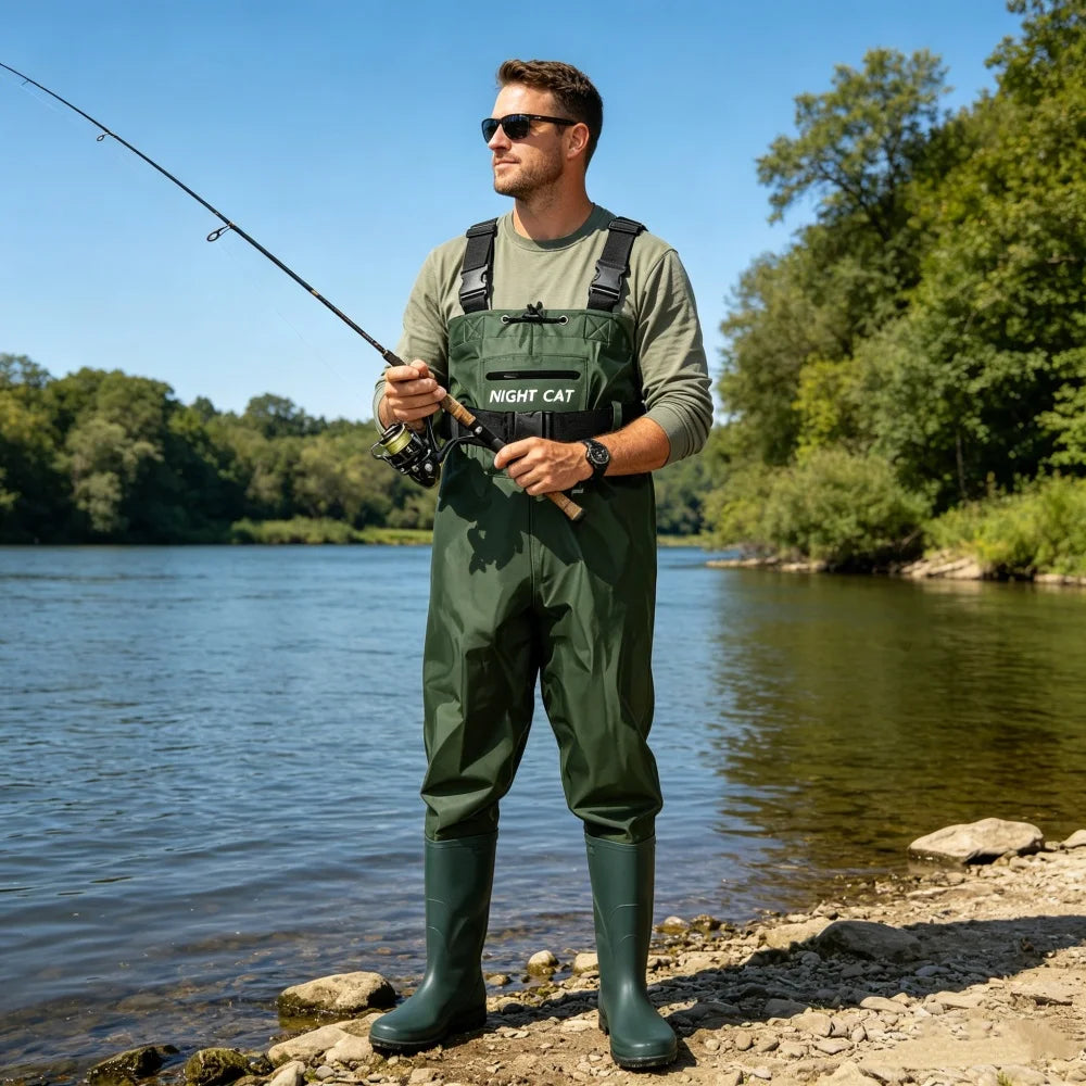 Night Cat Chest Wader With Boots Waterproof And Breathable