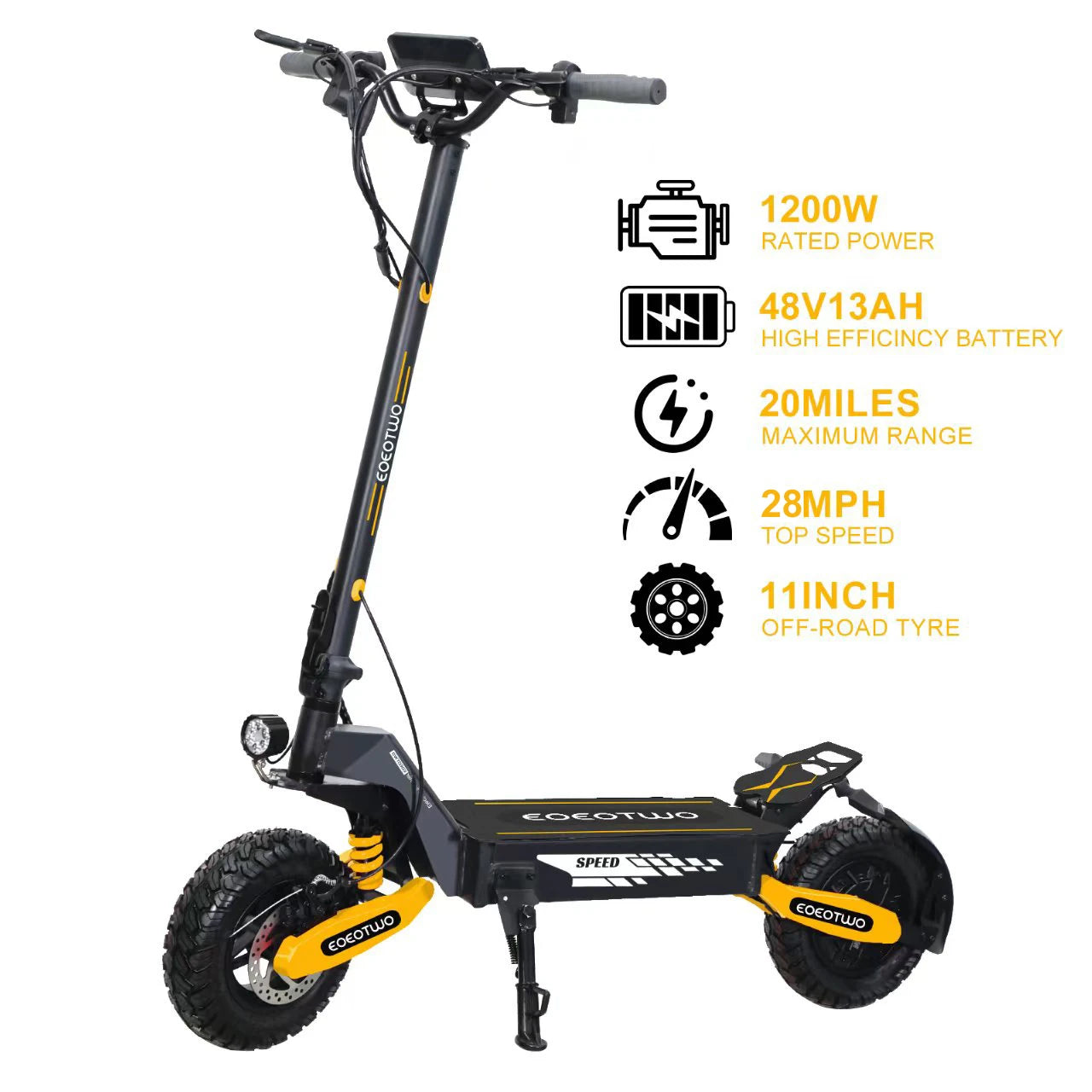 EOEOTWO GT06 Electric Scooter 1200W Motor 30 MPH Dual Suspension