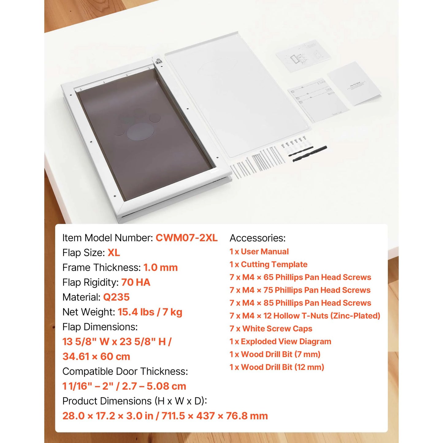 SucceBuy Magnetic Pet Door With Weatherproof Metal Frame