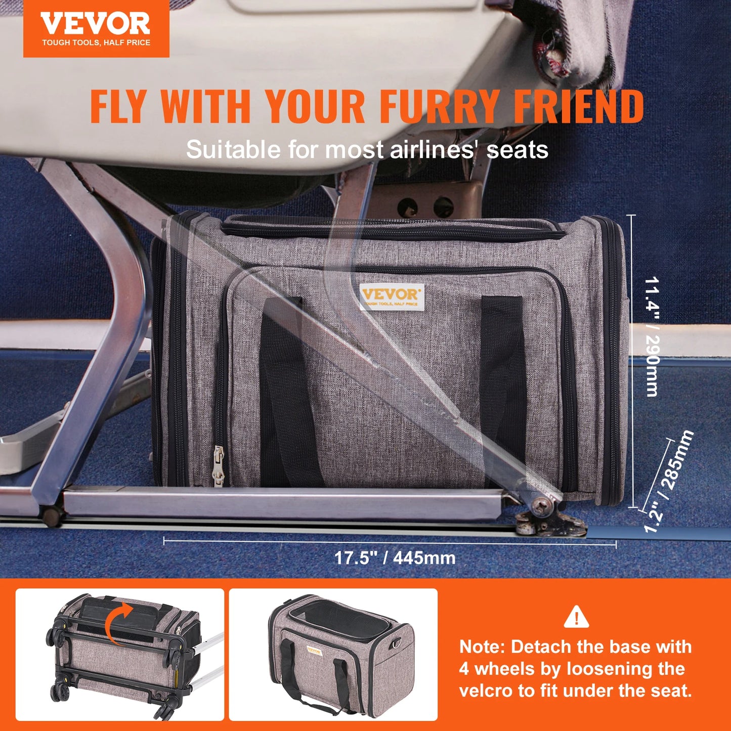 Breathable Pet Carrier Backpack With Telescopic Handle And Wheels