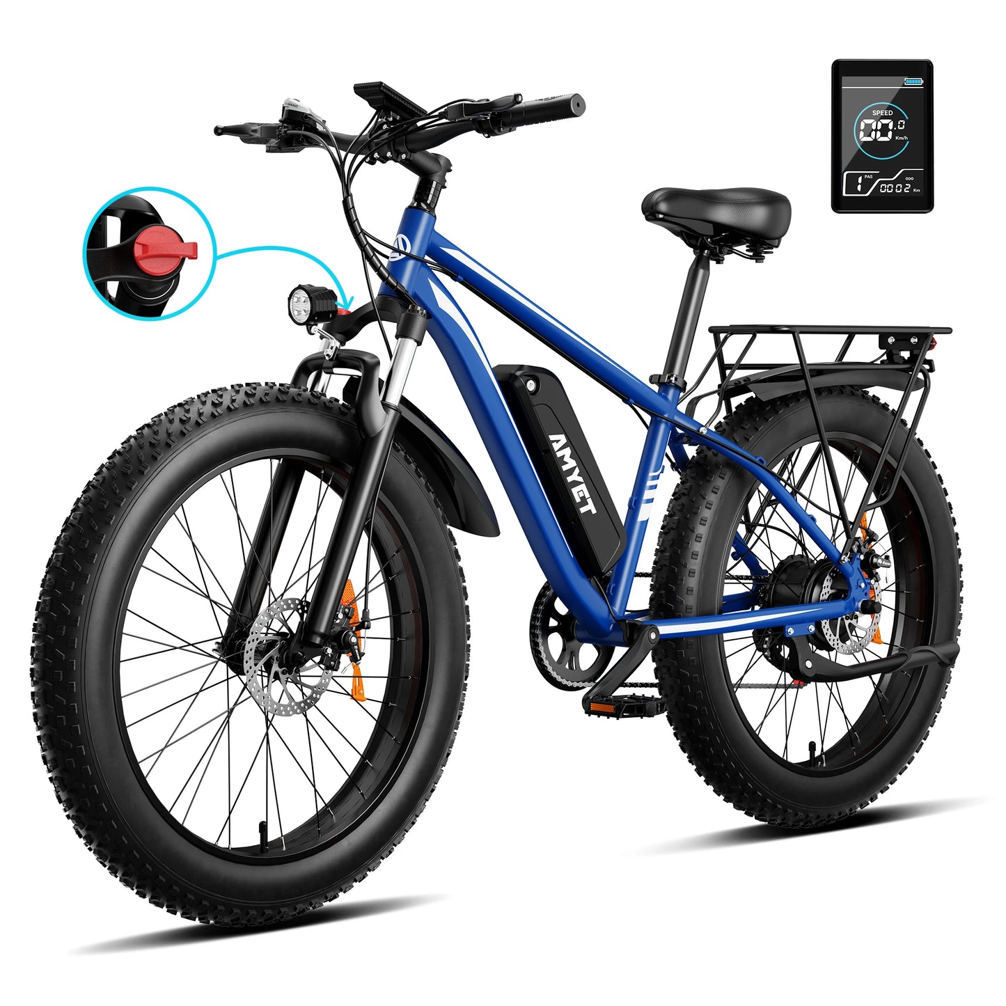 AMYET EB26 Electric Bike Fat Tire Mountain Bicycle