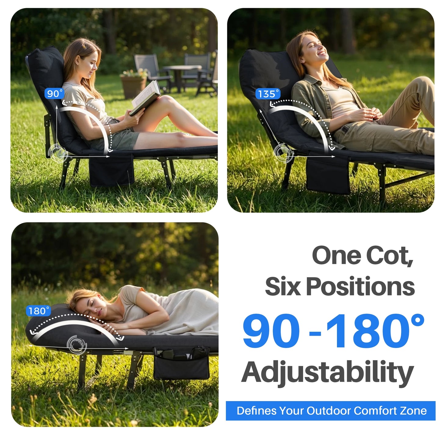 JHK Folding Camping Bed With Mattress And Carry Bag