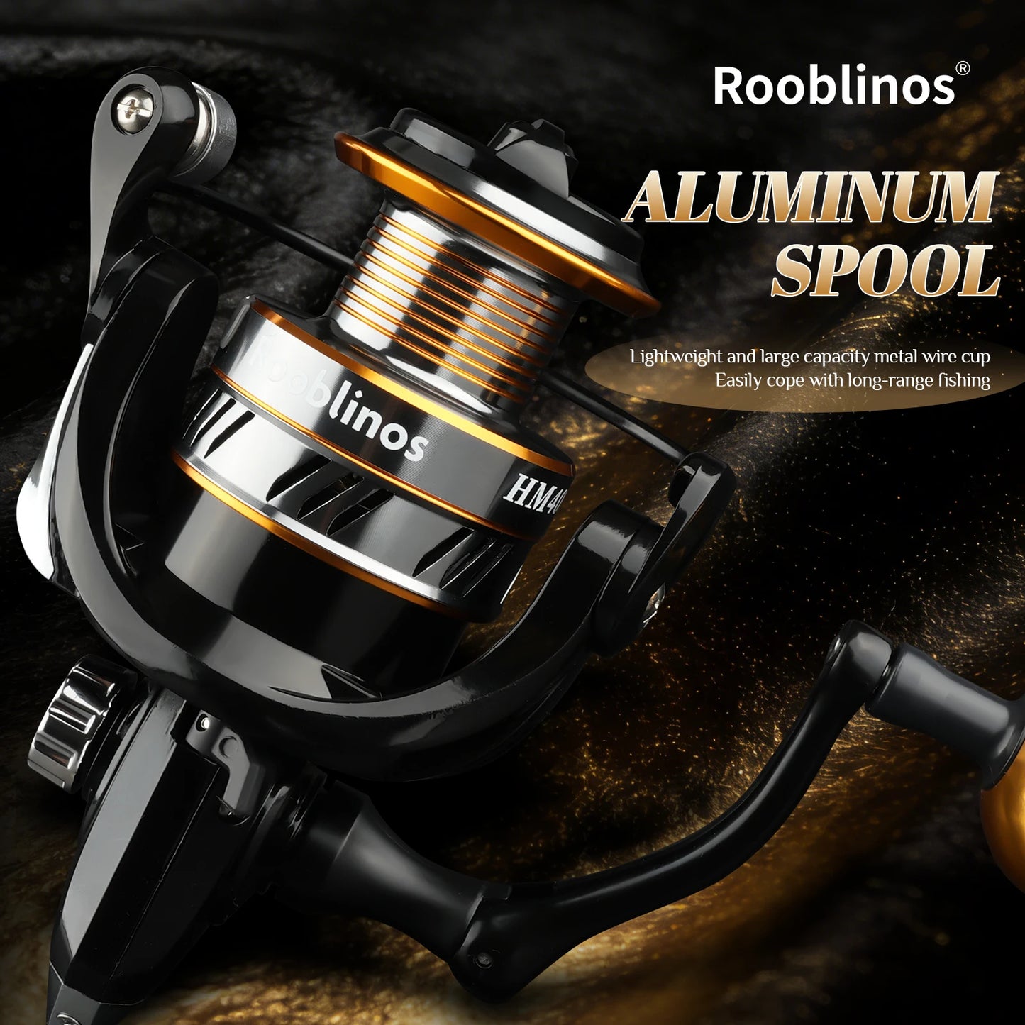 Rooblinos Spinning Reel 12BB Metal Spool 5.2 To 1 Gear