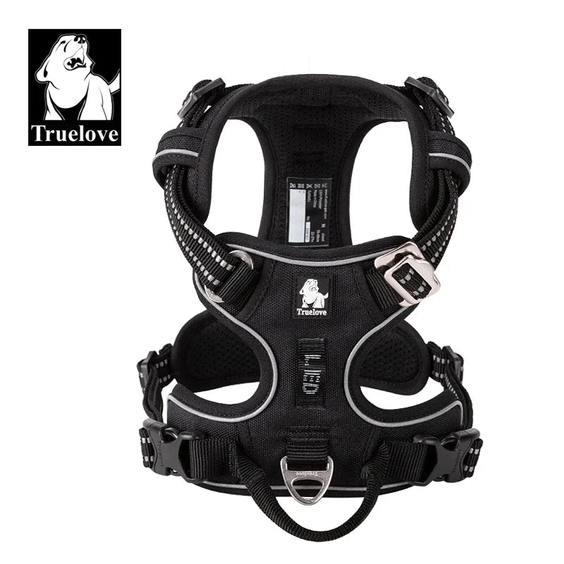 TRUELOVE Reflective Nylon Dog Harness No Pull Adjustable Vest