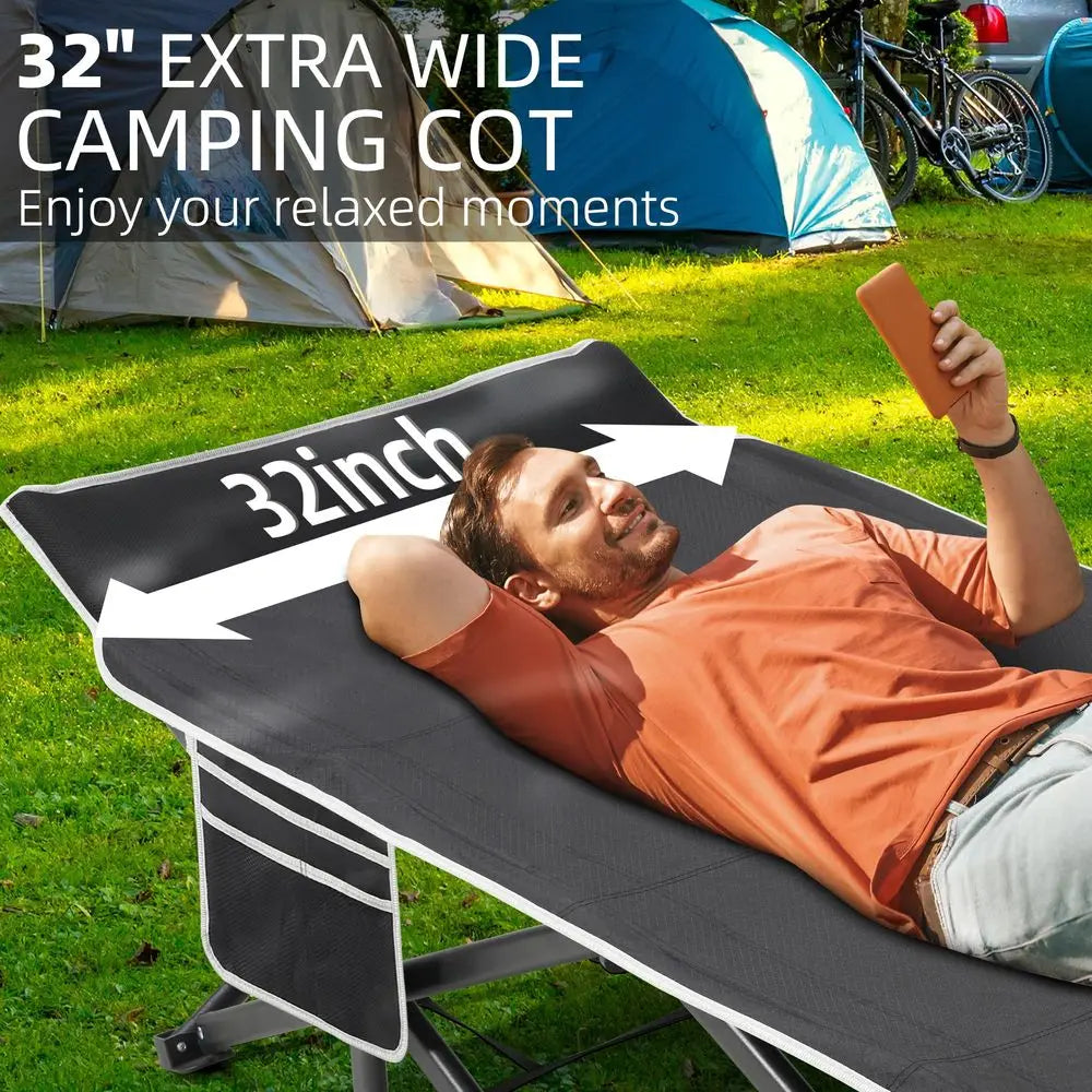 YTYIN Portable Camping Cot With Thick Mattress