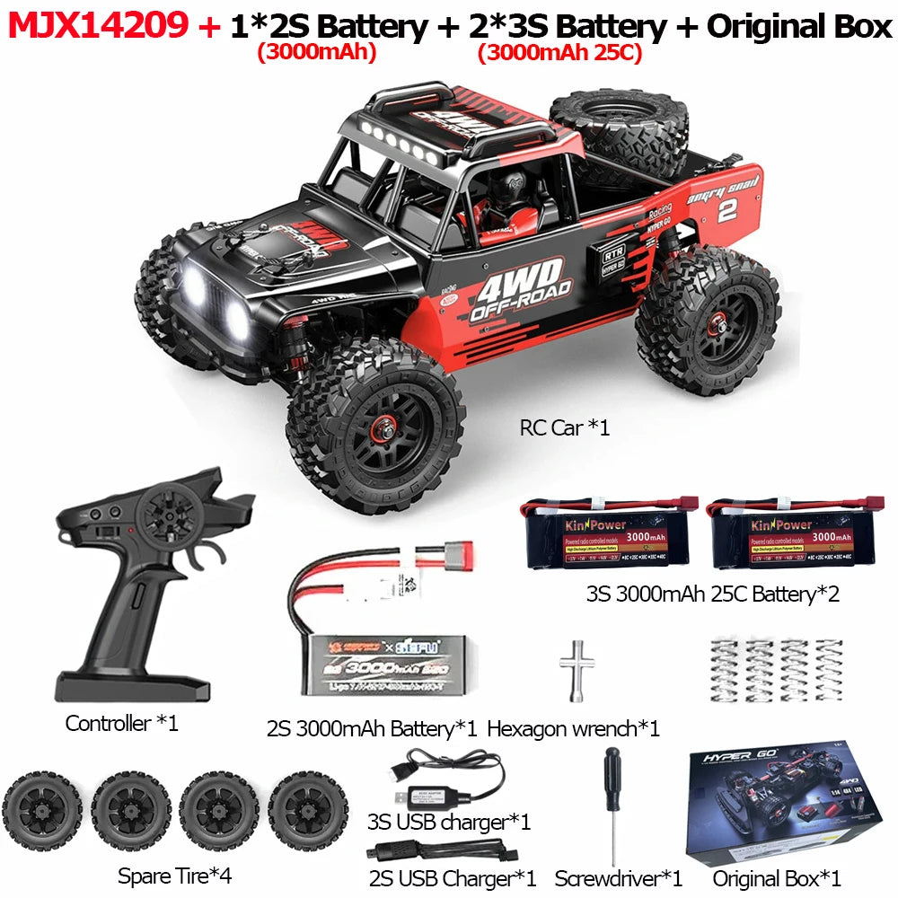 Jyscend 1/14 RC Car 4WD Brushless Truck 75km/h Remote Control