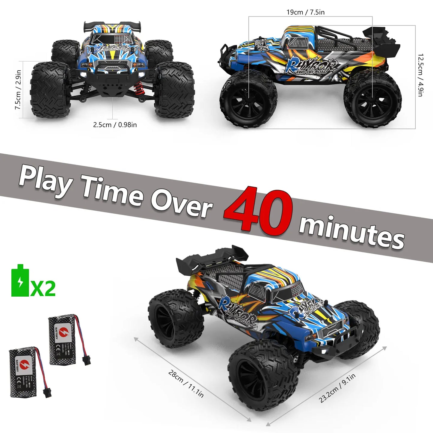 RHYBOR Remote Control Off Road 4x4 Buggy Car