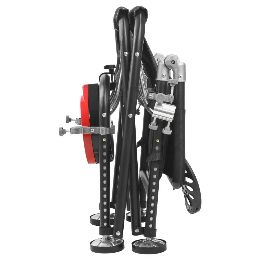 Height Adjustable Folding Fishing Chair With Backrest And Rod Holder
