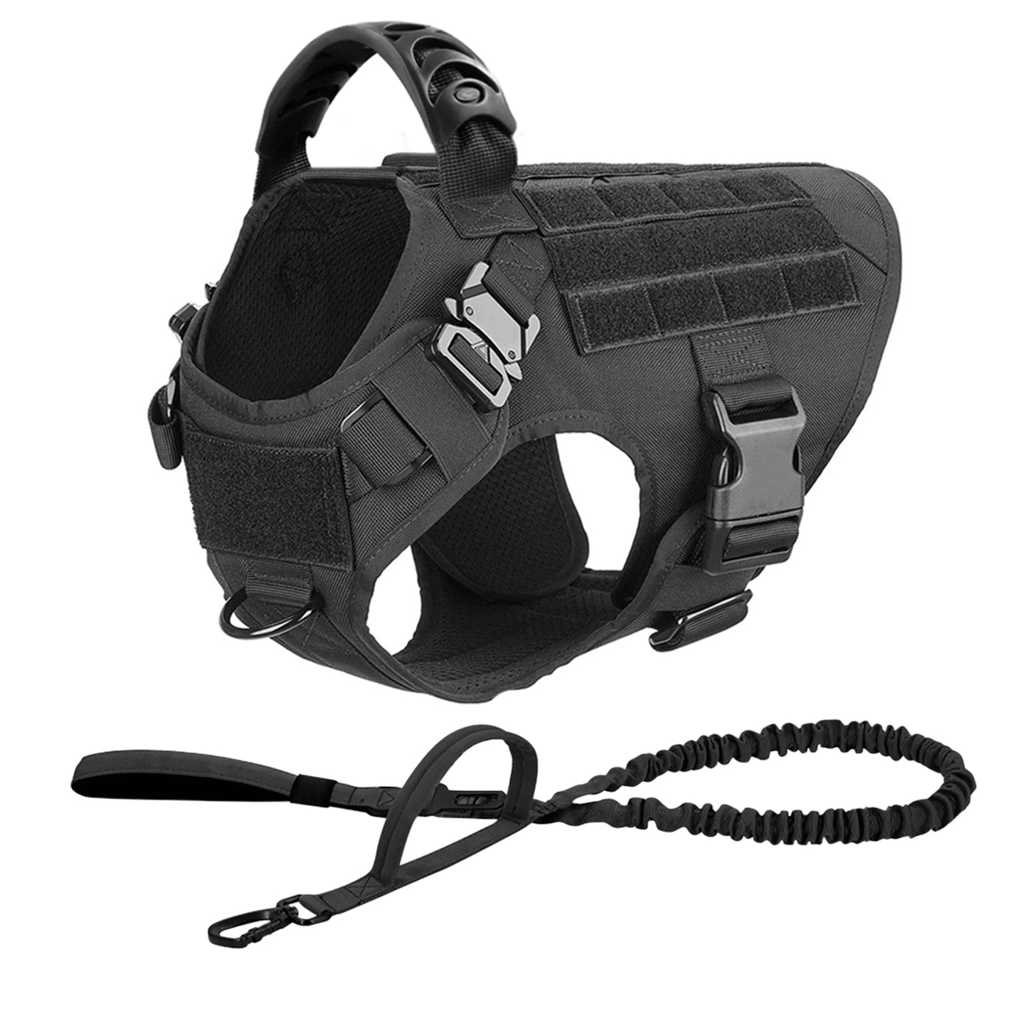 Large Dog Harness And Leash Set, Padded Nylon Vest