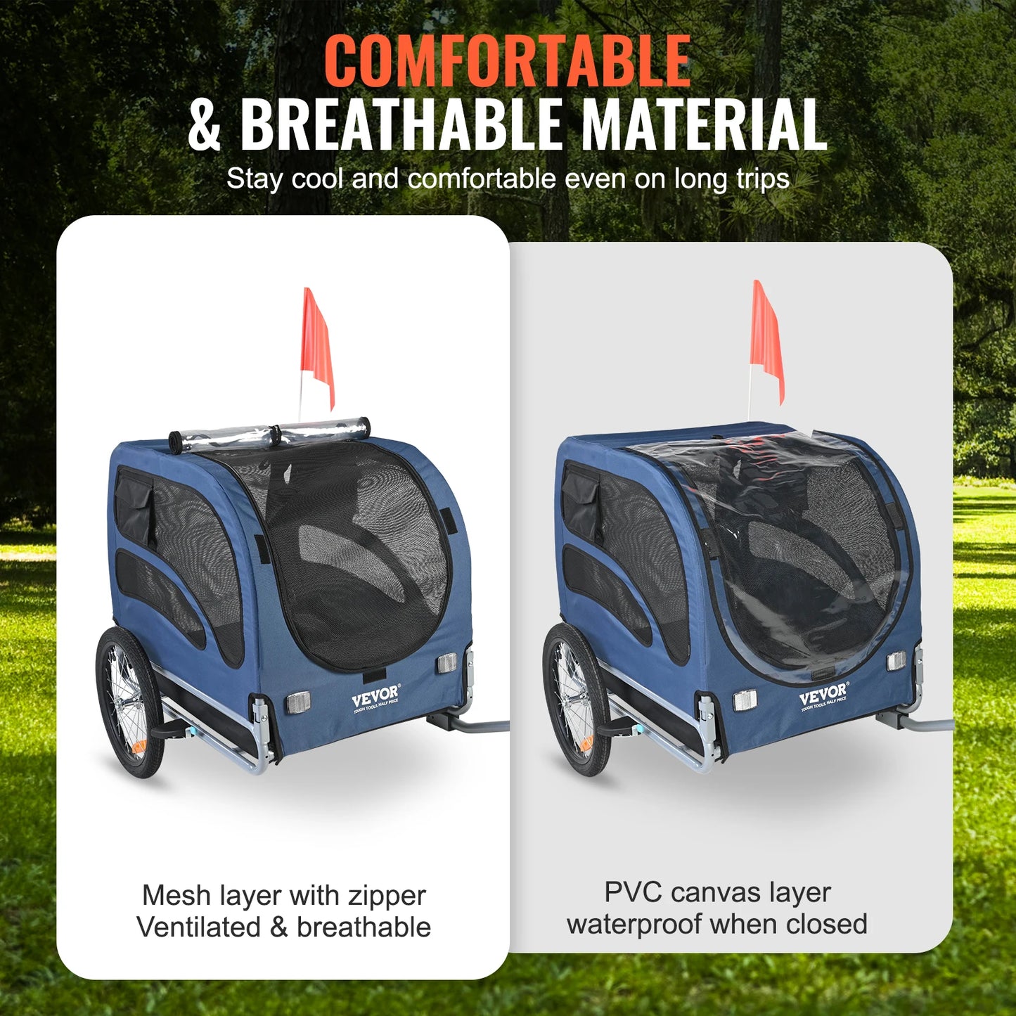 SucceBuy 100Lbs Pet Bike Trailer Carrier For Dogs Travel