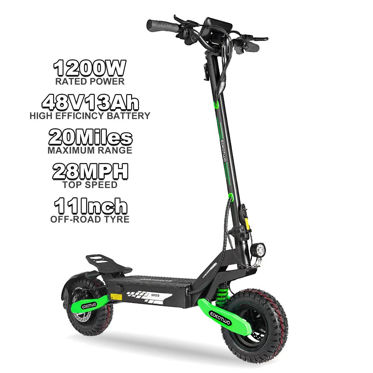 EOEOTWO GT06 Electric Scooter 1200W Motor 30 MPH Dual Suspension