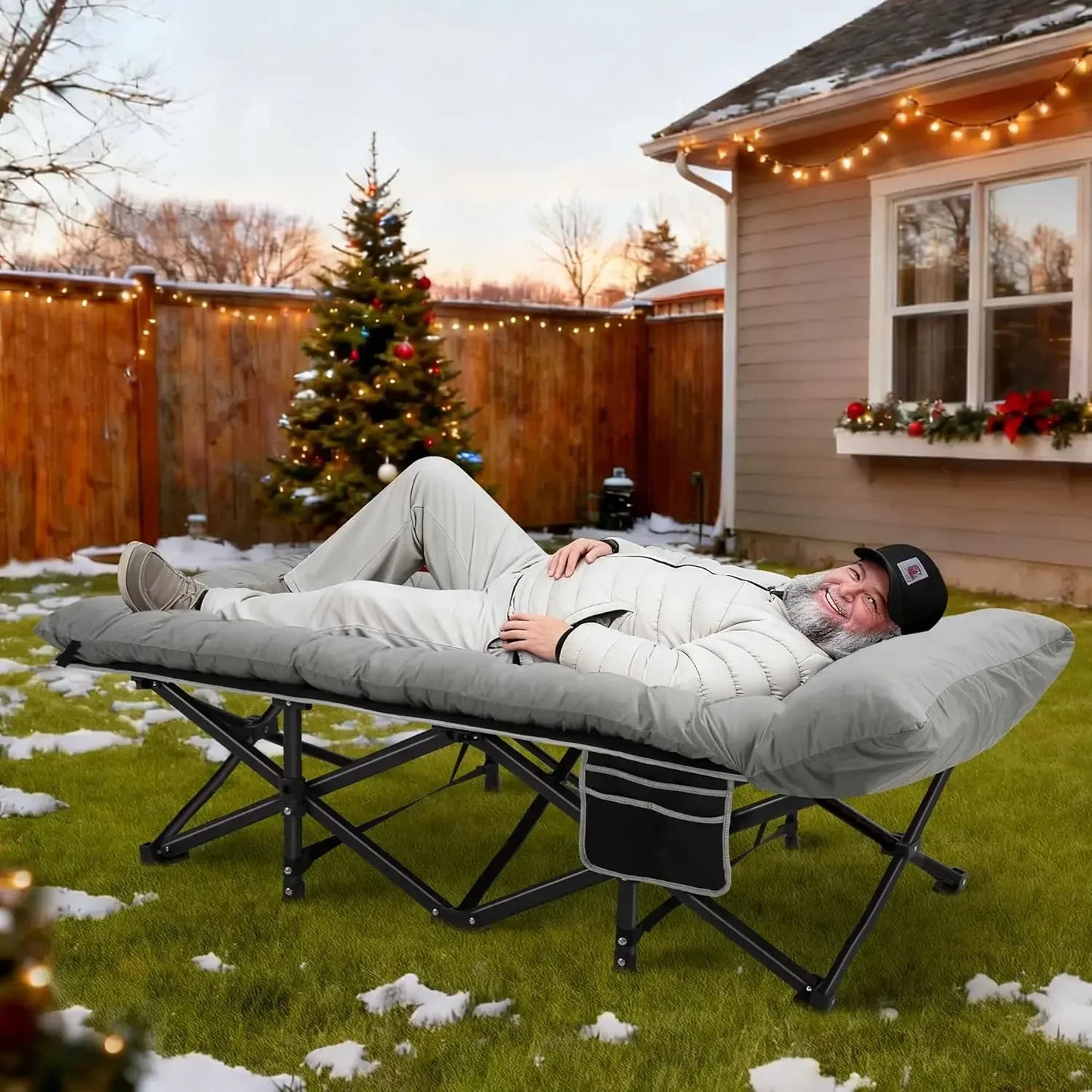 Camping Cot With Mattress For Adults Holds Up To 600 Lbs