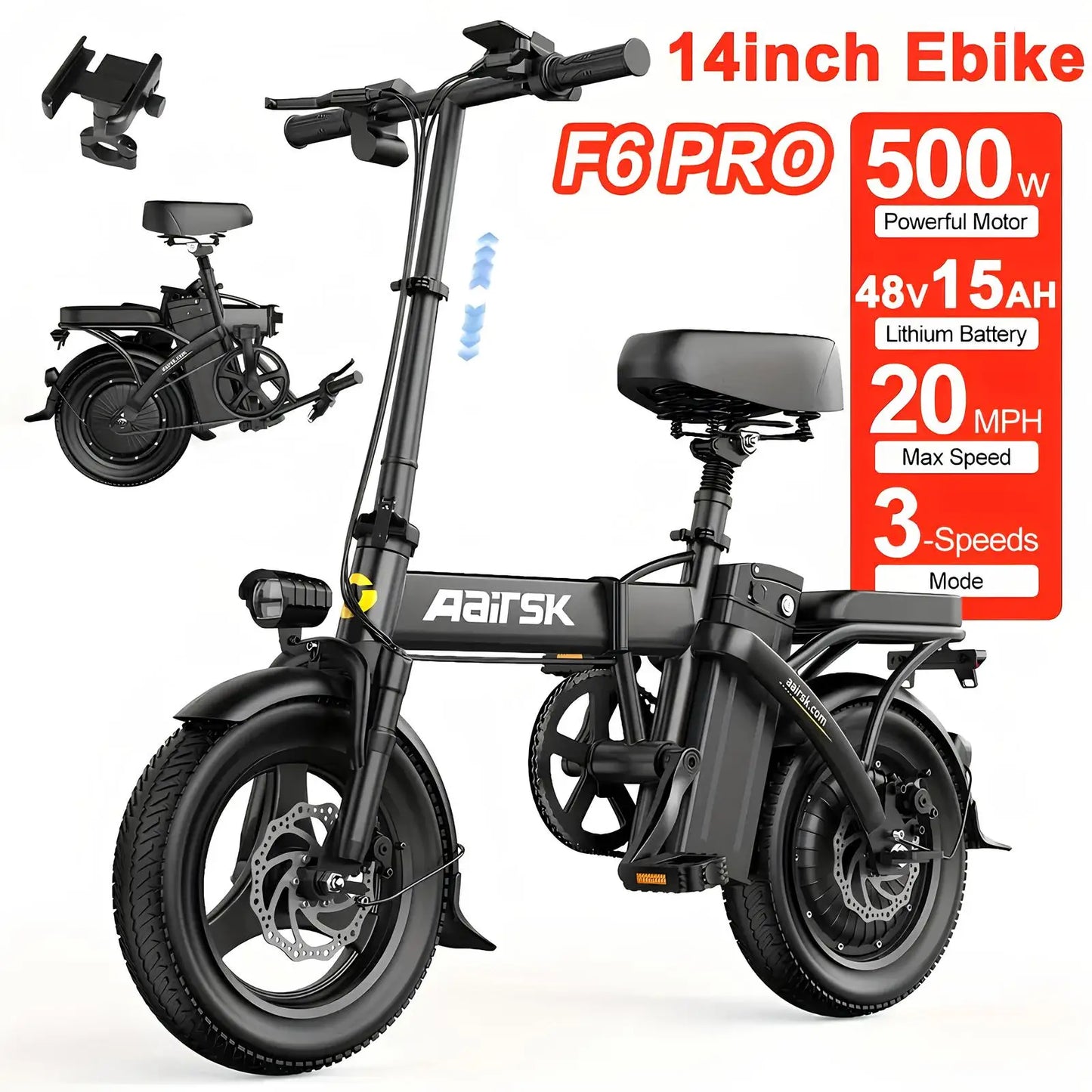 EOEOTWO Electric Fat Tire Mountain Bike 1500W Peak Motor
