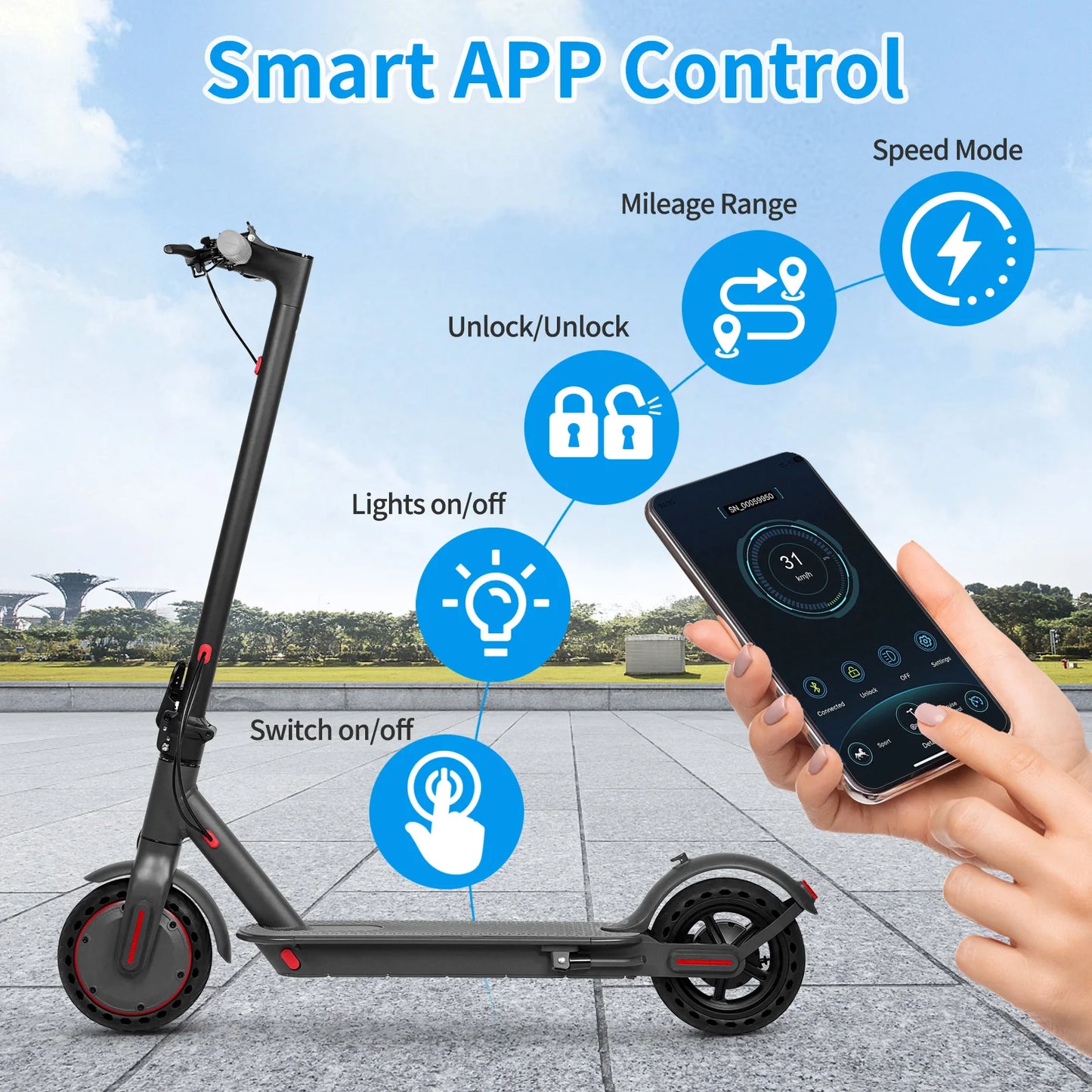 AOVOPRO LP80 Electric Scooter 36V 350W Long Range Commuter