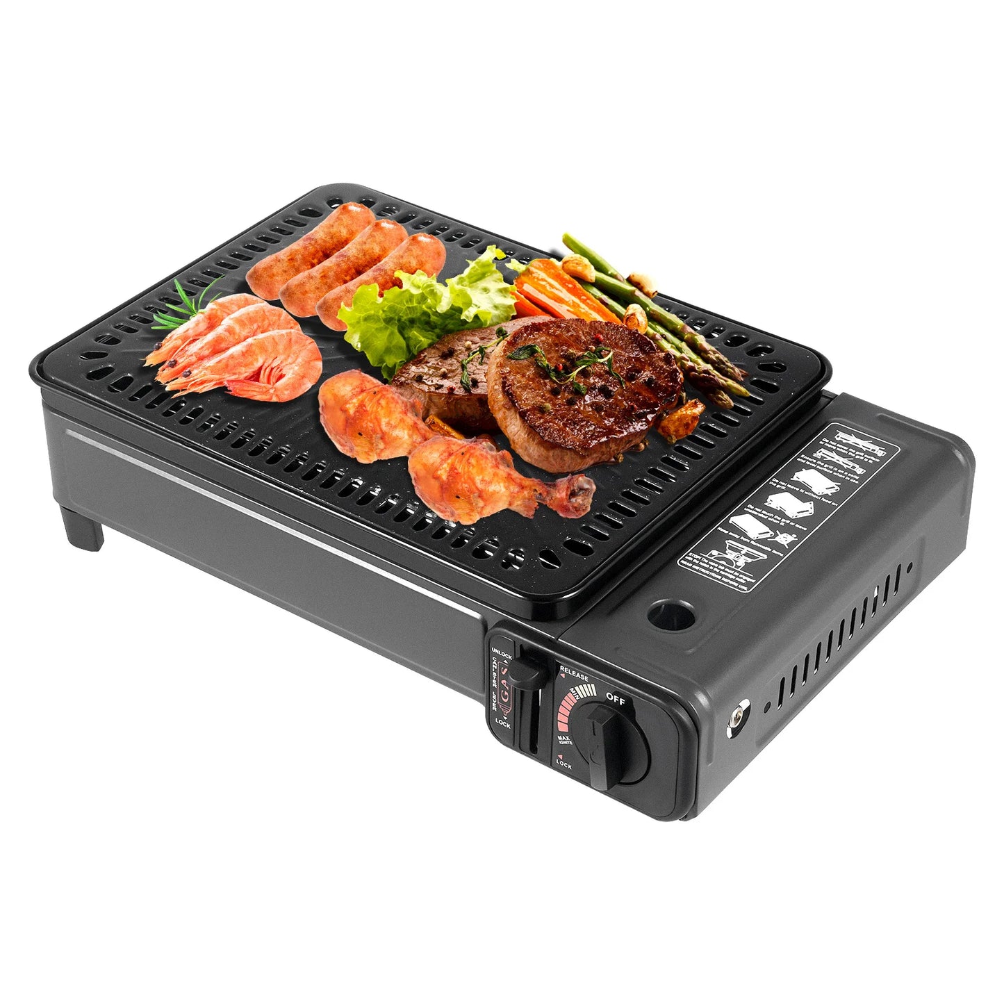 Portable Butane Grill Stove With Grilling Net One Burner For Outdoor Use