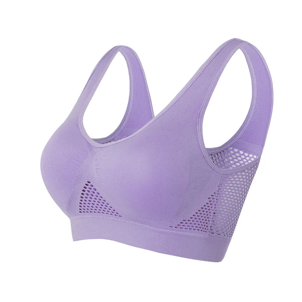 Breathable Wireless Sports Bra Top Removable Pads for Women