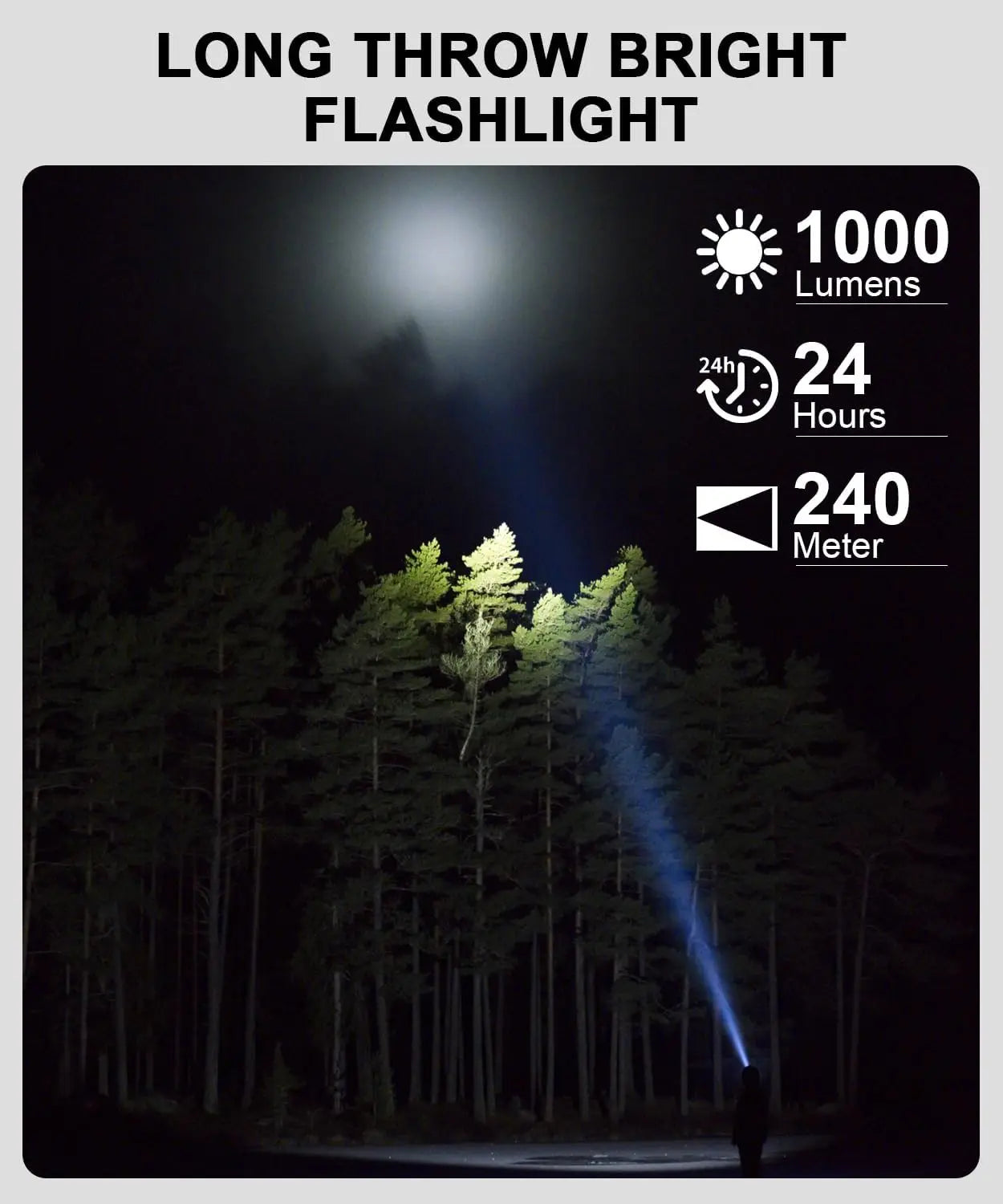 Rechargeable 2300 Lumen COB Flashlight With Glass Breaker 7 Modes