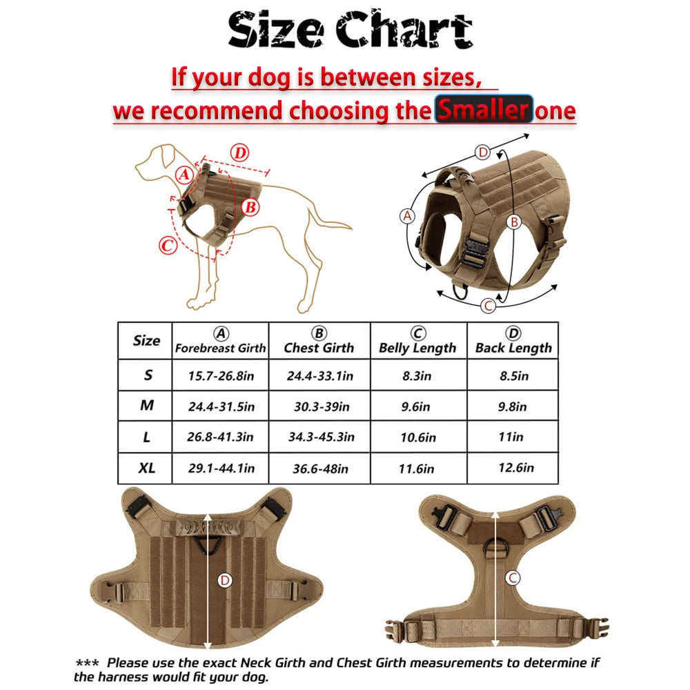 Large Dog Harness And Leash Set, Padded Nylon Vest