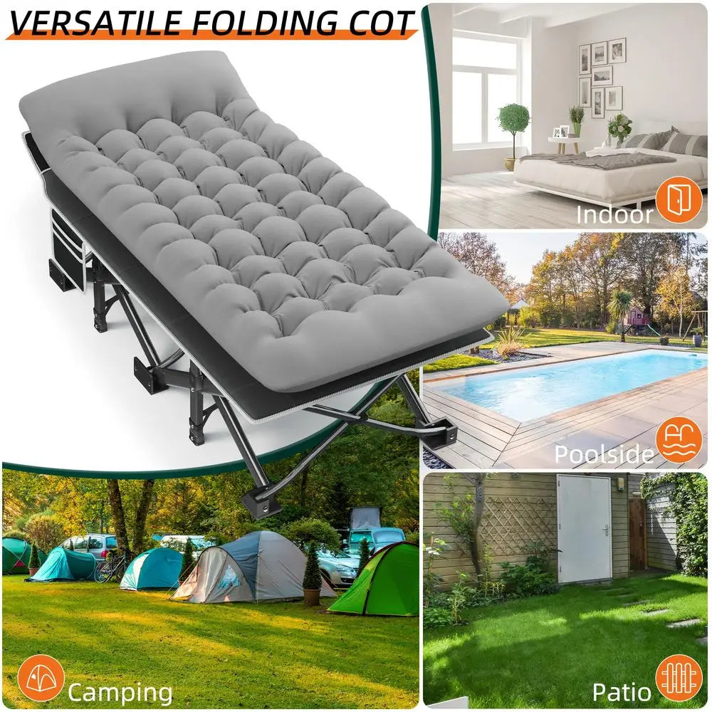 YTYIN Portable Camping Cot With Thick Mattress