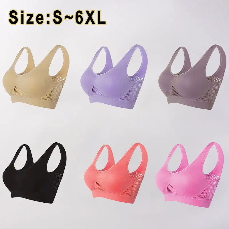Breathable Wireless Sports Bra Top Removable Pads for Women