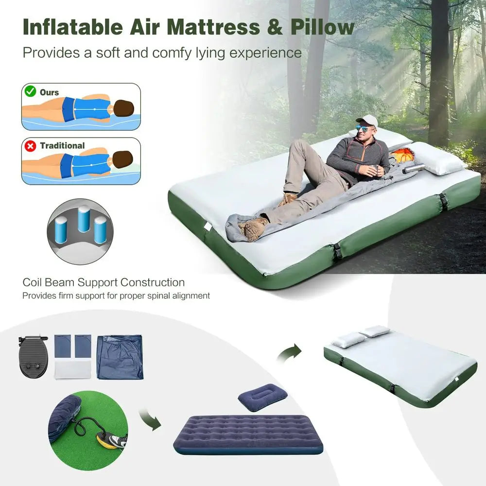 YTYIN 5in1 Camping Tent Cot With Awning And Air Mattress