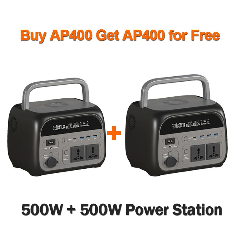 CTOLITY 500W Portable Power Station 345.6Wh LiFePO4 Solar Generator