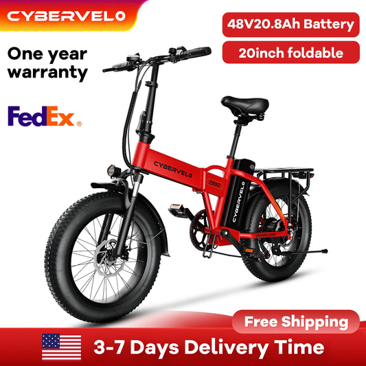CYBERVELO 1000W Electric Fat Tire E Bike Foldable EK4 EK5