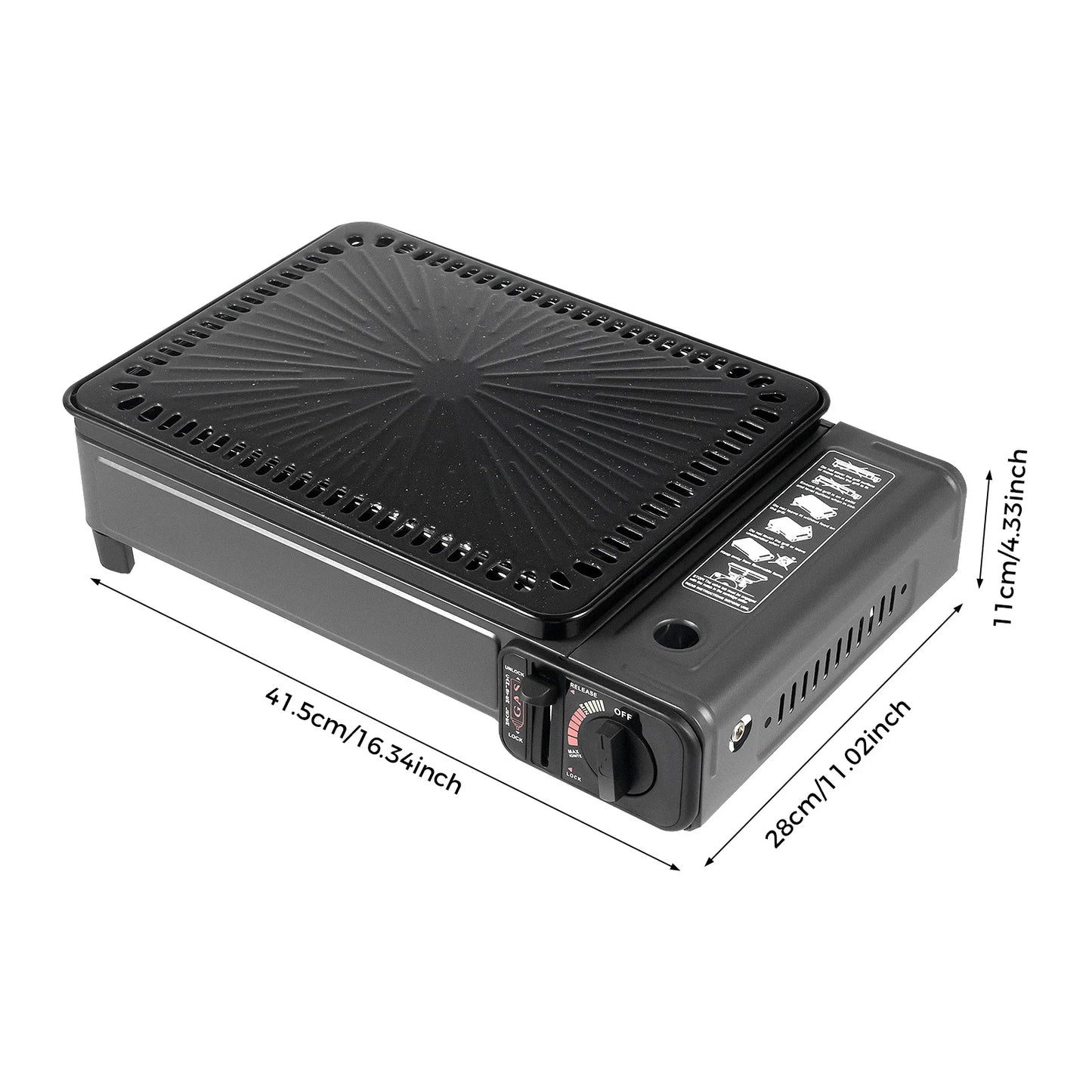 Portable Butane Grill Stove With Grilling Net One Burner For Outdoor Use