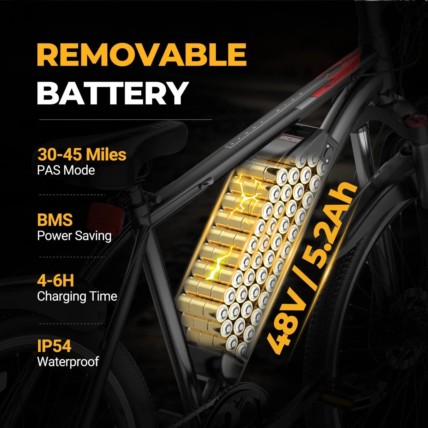 Ladped 750W Electric Mountain Bike Long Range All Terrain