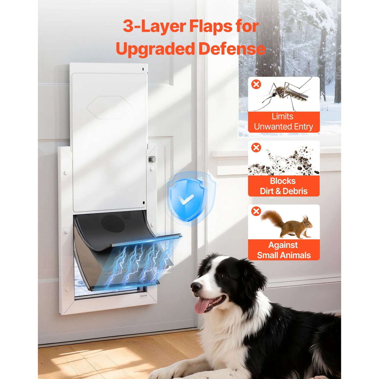 SucceBuy Magnetic Pet Door With Weatherproof Metal Frame