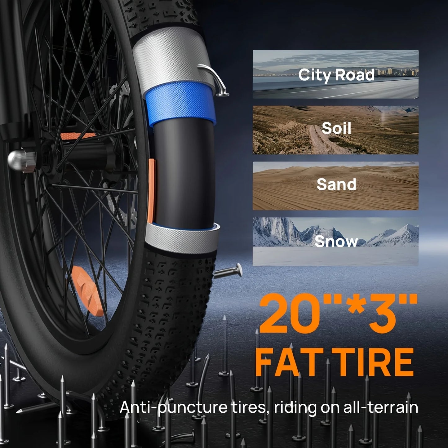 URLIFE 1000W Fat Tire Electric Bike With Dual Disc Brakes