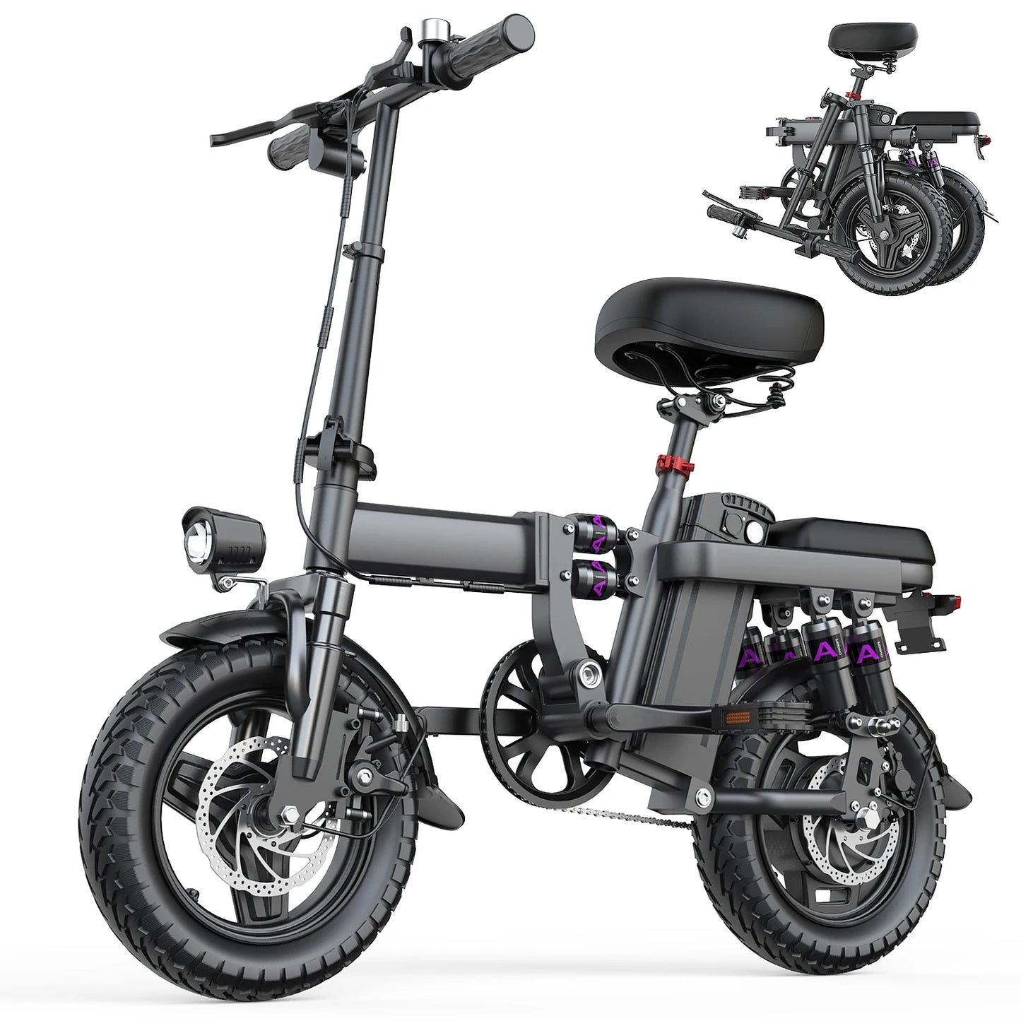 UPlee GE5 Folding Electric Bike 48V 15Ah Battery 250W 30 MPH