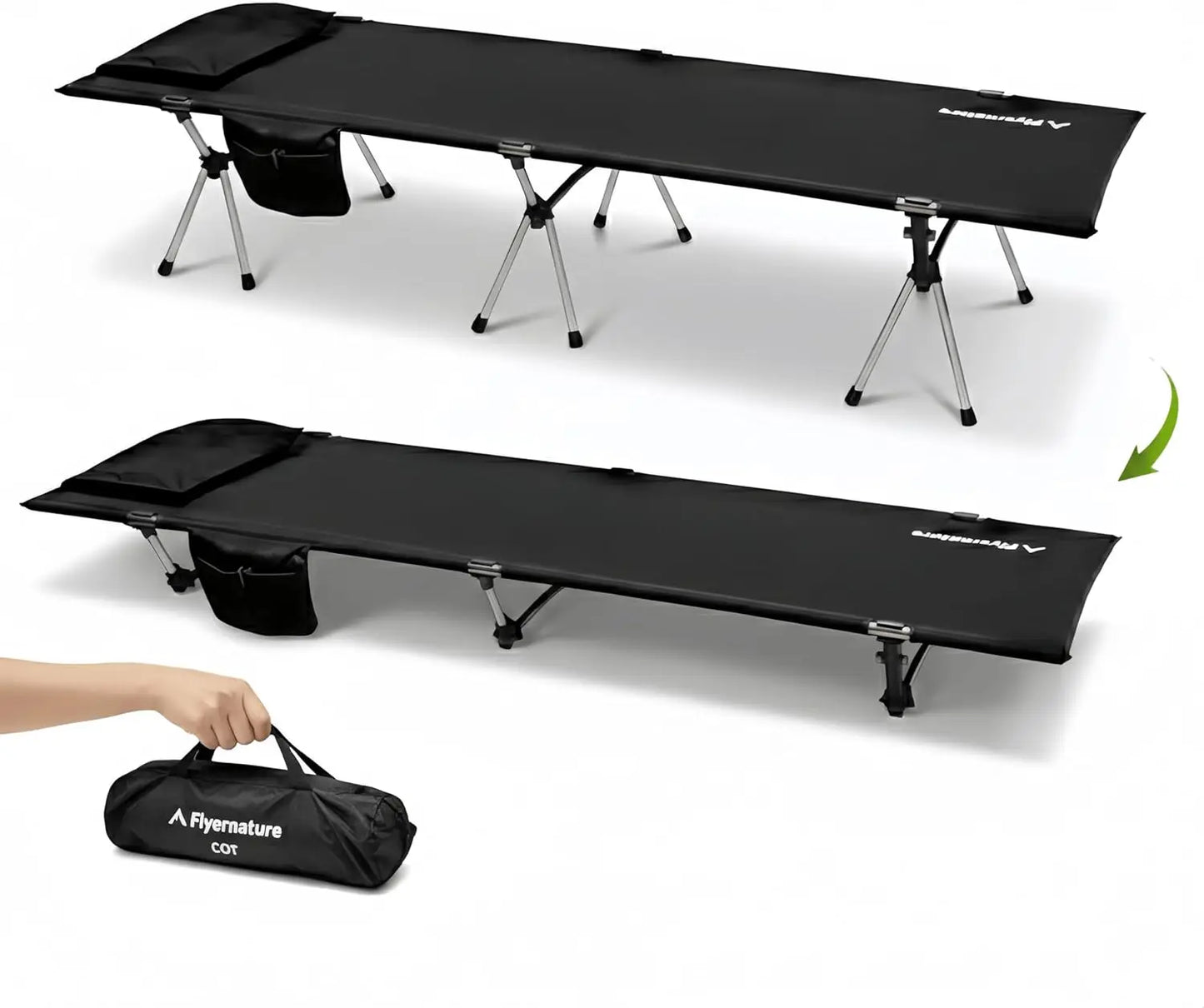 YTYIN Camping Cot For Adults Height Adjustable Sleeping Cot