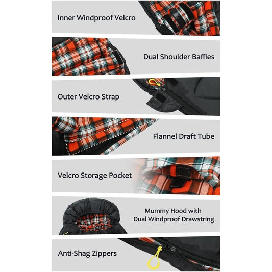YTYIN Cotton Flannel Sleeping Bag for Adults 4 Season