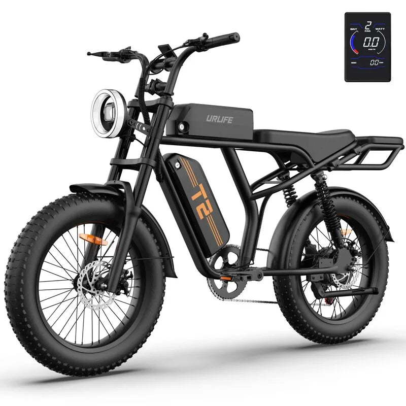 URLIFE T2 1500W Electric Fat Tire Bike 28MPH Range