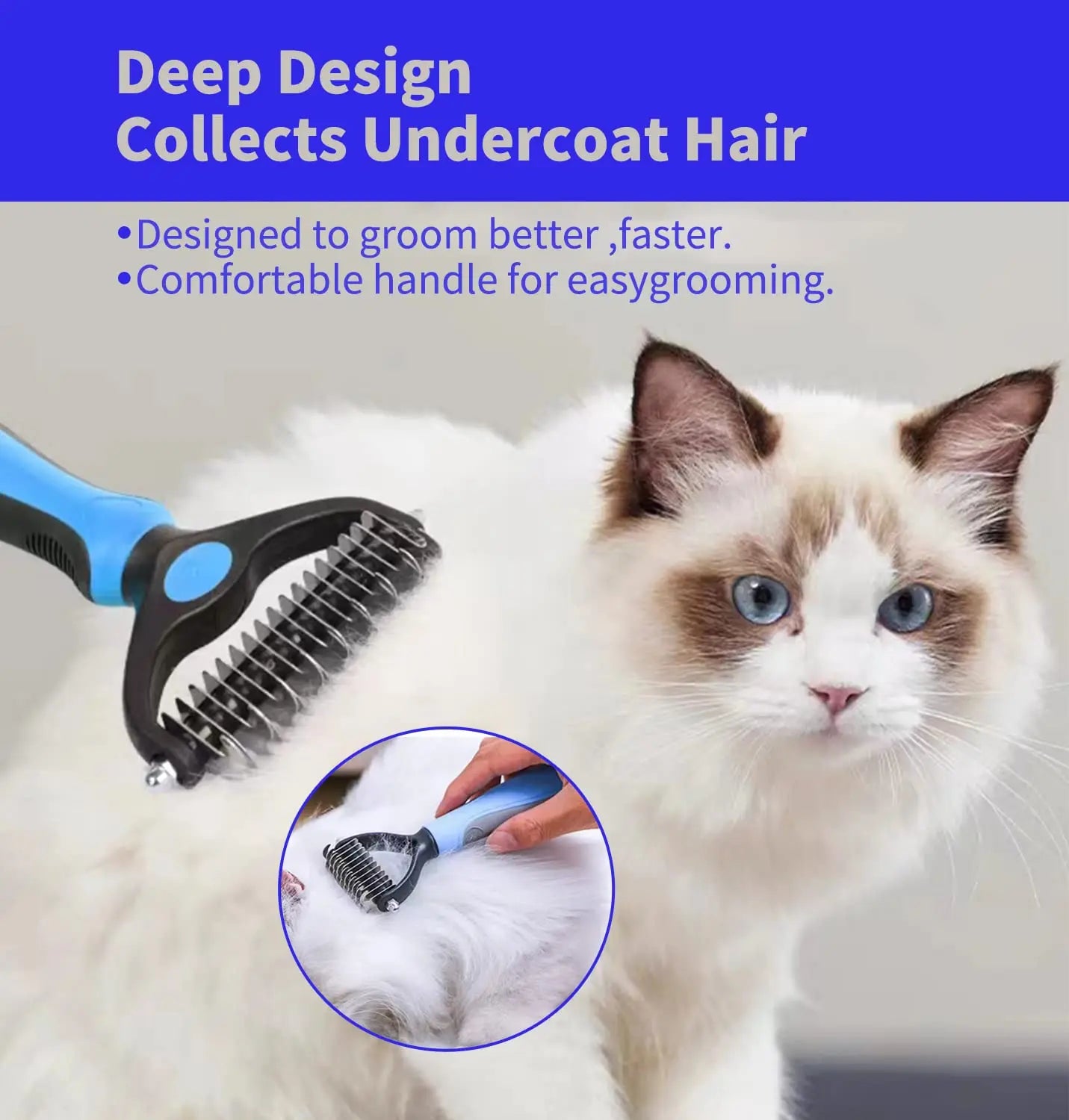 YOUSE Professional Pet Deshedding Brush For Dogs And Cats