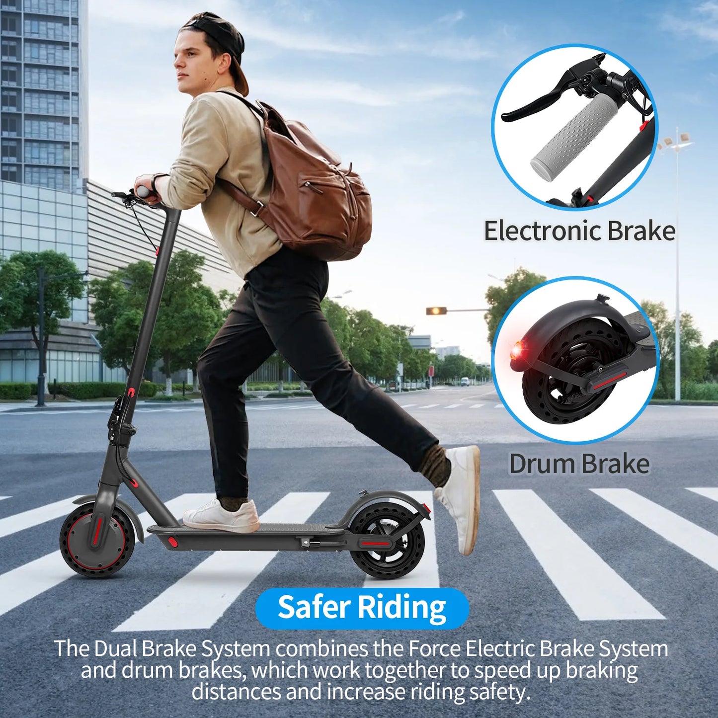 AOVOPRO LP80 Electric Scooter 36V 350W Long Range Commuter