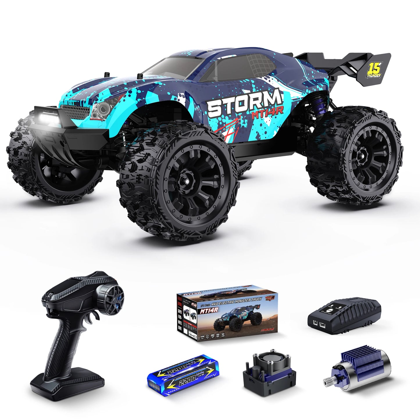 JIUSI MT14R 1/14 Scale Brushless RC Truck 4x4 With 3S LiPo Battery