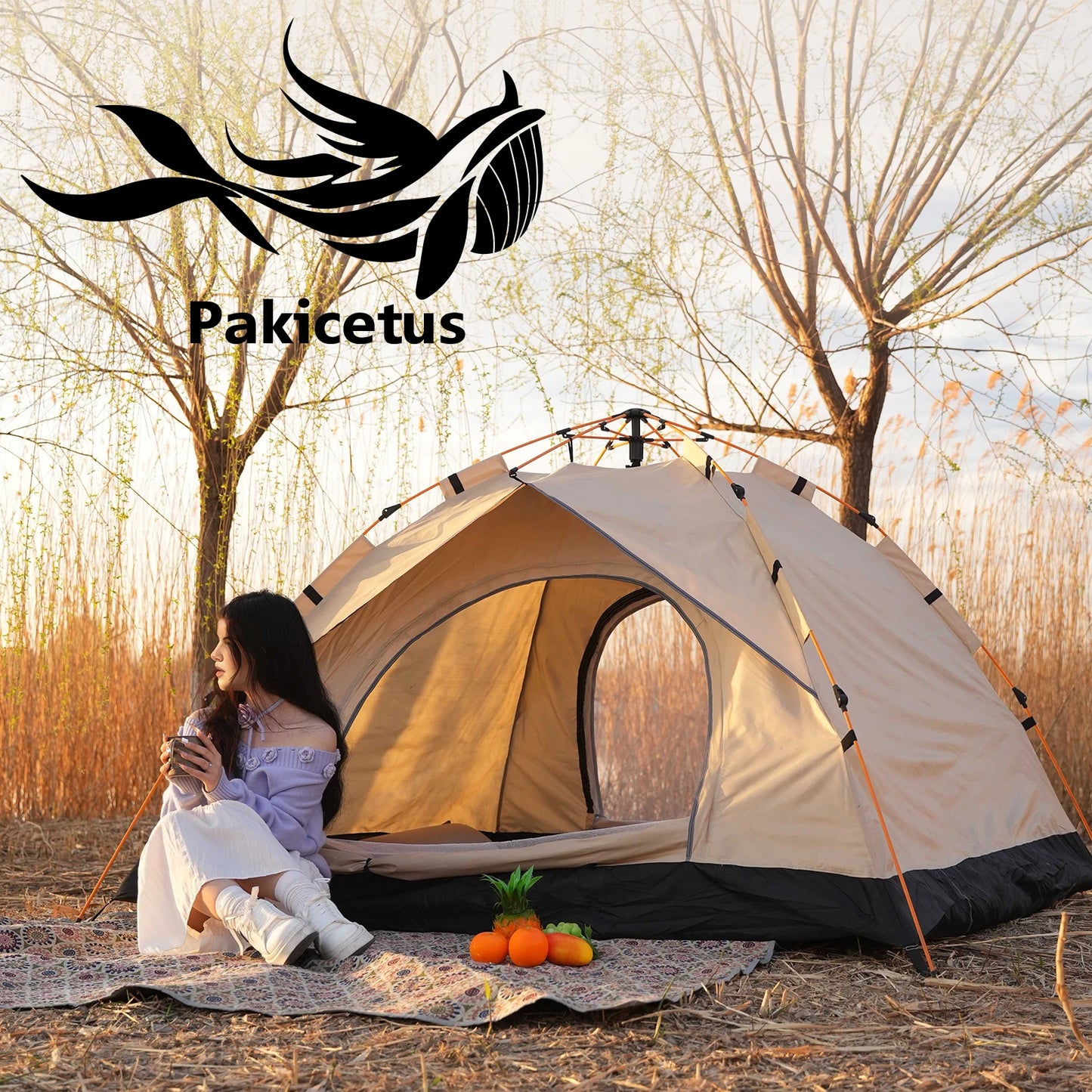 Pakicetus Windproof Camping Tent Lightweight Quick Setup Family Outdoor