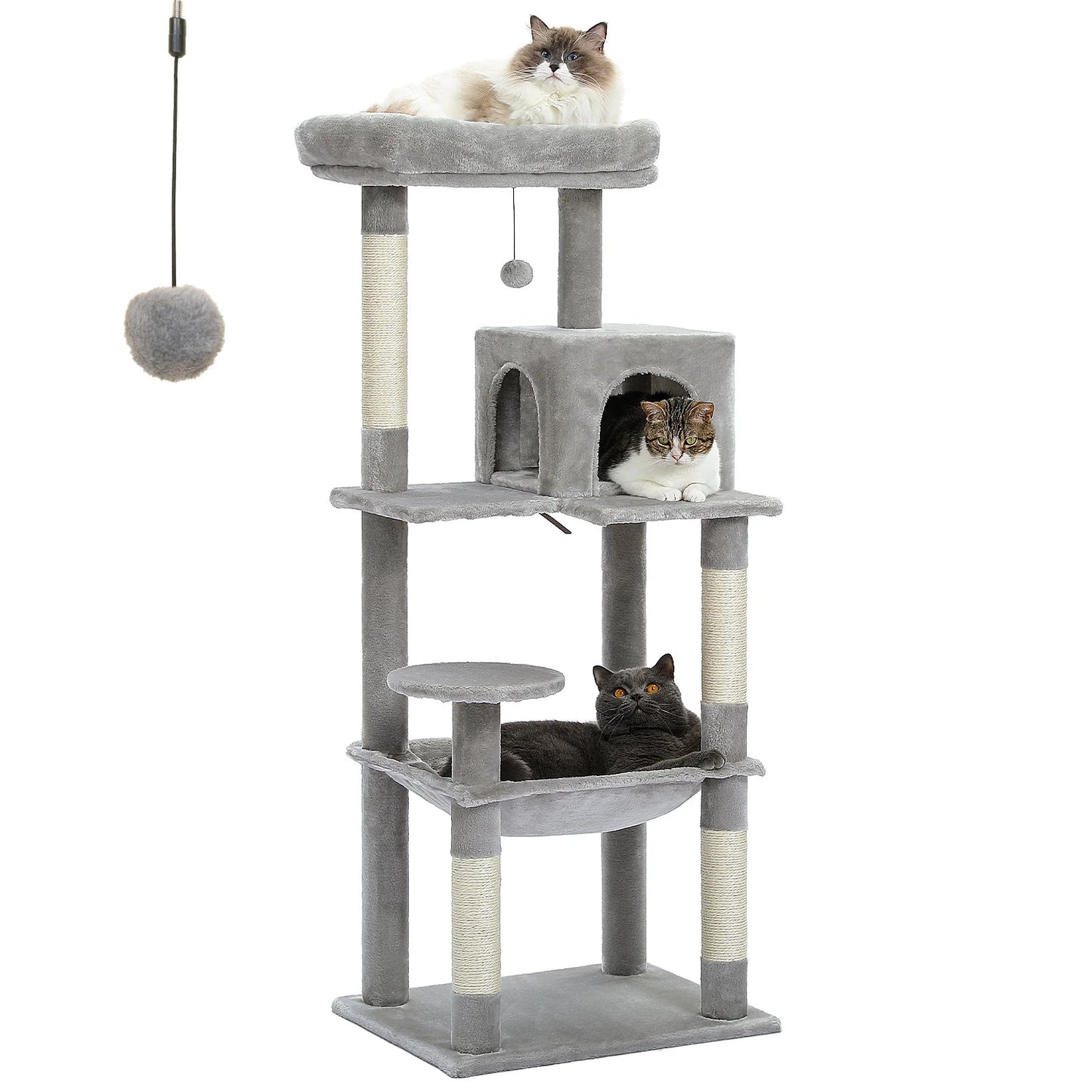 PAWZ Road Cat Tree Indoor 5 Level Tower With Hammock Sisal Scratching Posts