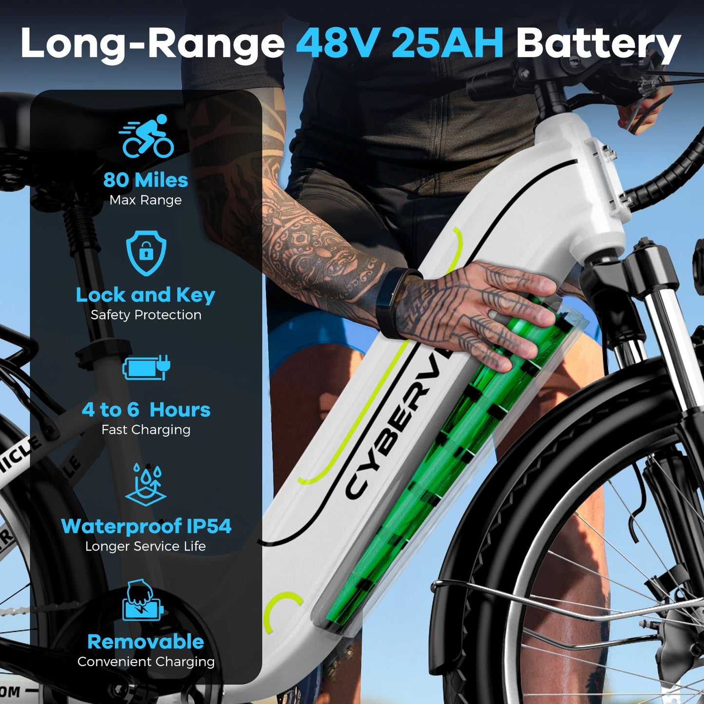 CYBERVELO Step-Through 1000W Peak 48V 25Ah Electric Bike EK7